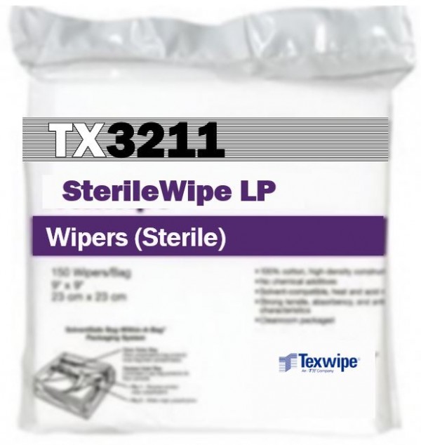 Dry, Sterile, 100% polyester, cut-edge wipers9