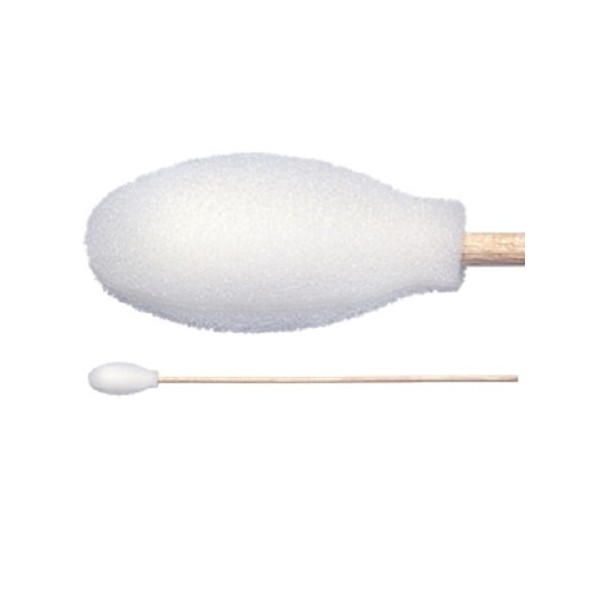 TX720B Foam Covered Cotton Cleanroom Swab with Wood Handle, Non-Sterile