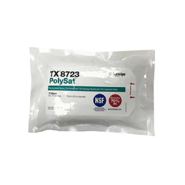 PolySat® TX8723 Pre-wetted Cleanroom Wipers, Non-Sterile, NSF-certified